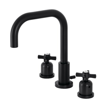 Kingston Brass FSC8930ZX Millennium Widespread Bathroom Faucet W/ Brass Pop-Up, Black FSC8930ZX